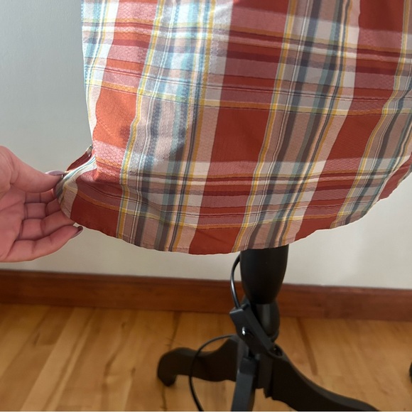 EDDIE BAUER men’s sz L short sleeve button down rustic plaid top - Picture 4 of 10